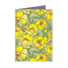 Seamless-pattern-with-graphic-spring-flowers Mini Greeting Card by uniart180623