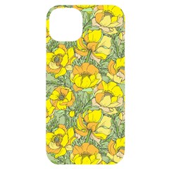 Seamless-pattern-with-graphic-spring-flowers Iphone 14 Plus Black Uv Print Case by uniart180623