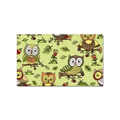 Seamless-pattern-with-flowers-owls Sticker (rectangular) by uniart180623