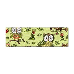 Seamless-pattern-with-flowers-owls Sticker (bumper) by uniart180623