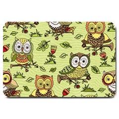 Seamless-pattern-with-flowers-owls Large Doormat by uniart180623