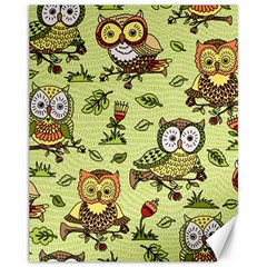 Seamless-pattern-with-flowers-owls Canvas 11  X 14  by uniart180623