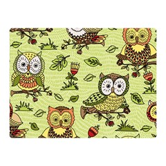 Seamless-pattern-with-flowers-owls Two Sides Premium Plush Fleece Blanket (mini) by uniart180623