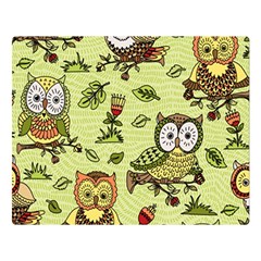 Seamless-pattern-with-flowers-owls Two Sides Premium Plush Fleece Blanket (large) by uniart180623