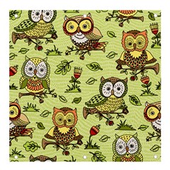 Seamless-pattern-with-flowers-owls Banner And Sign 4  X 4  by uniart180623