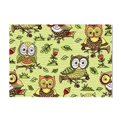 Seamless-pattern-with-flowers-owls Crystal Sticker (a4) by uniart180623