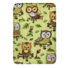 Seamless-pattern-with-flowers-owls Rectangular Glass Fridge Magnet (4 Pack)