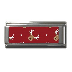 Cute-reindeer-head-with-star-red-background Superlink Italian Charm (9mm) by uniart180623