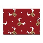 Cute-reindeer-head-with-star-red-background Sticker A4 (10 pack) Front