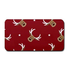 Cute-reindeer-head-with-star-red-background Medium Bar Mat by uniart180623