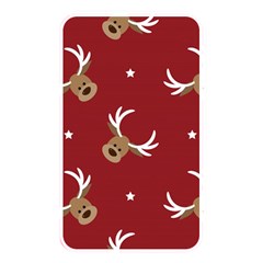 Cute-reindeer-head-with-star-red-background Memory Card Reader (rectangular) by uniart180623