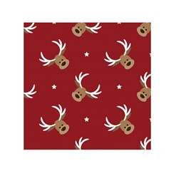 Cute-reindeer-head-with-star-red-background Square Satin Scarf (30  X 30 ) by uniart180623