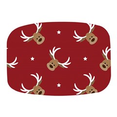 Cute-reindeer-head-with-star-red-background Mini Square Pill Box by uniart180623