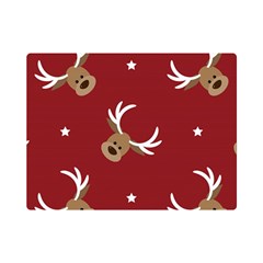 Cute-reindeer-head-with-star-red-background Premium Plush Fleece Blanket (mini) by uniart180623