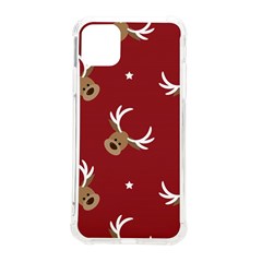 Cute-reindeer-head-with-star-red-background Iphone 11 Pro Max 6 5 Inch Tpu Uv Print Case