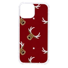 Cute-reindeer-head-with-star-red-background Iphone 13 Mini Tpu Uv Print Case by uniart180623