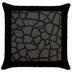 Cartoon-gray-stone-seamless-background-texture-pattern Throw Pillow Case (black) by uniart180623