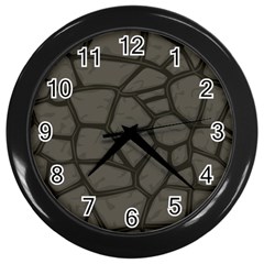 Cartoon-gray-stone-seamless-background-texture-pattern Wall Clock (black) by uniart180623