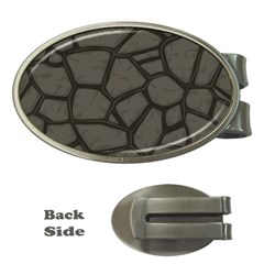 Cartoon-gray-stone-seamless-background-texture-pattern Money Clips (oval)  by uniart180623