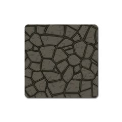 Cartoon-gray-stone-seamless-background-texture-pattern Square Magnet by uniart180623