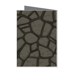 Cartoon-gray-stone-seamless-background-texture-pattern Mini Greeting Cards (pkg Of 8) by uniart180623