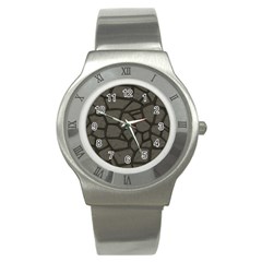 Cartoon-gray-stone-seamless-background-texture-pattern Stainless Steel Watch by uniart180623