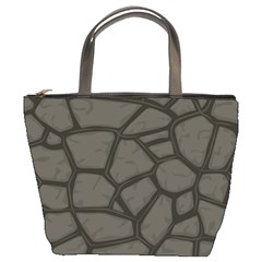 Cartoon-gray-stone-seamless-background-texture-pattern Bucket Bag by uniart180623