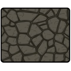 Cartoon-gray-stone-seamless-background-texture-pattern Two Sides Fleece Blanket (medium) by uniart180623