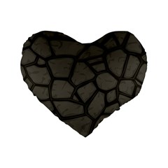 Cartoon-gray-stone-seamless-background-texture-pattern Standard 16  Premium Flano Heart Shape Cushions by uniart180623