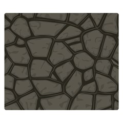 Cartoon-gray-stone-seamless-background-texture-pattern Two Sides Premium Plush Fleece Blanket (small) by uniart180623