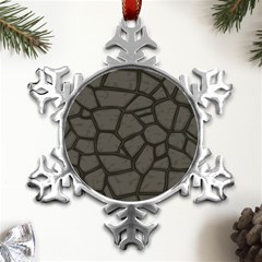 Cartoon-gray-stone-seamless-background-texture-pattern Metal Small Snowflake Ornament by uniart180623