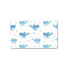 Seamless-pattern-with-cute-sharks-hearts Magnet (name Card) by uniart180623