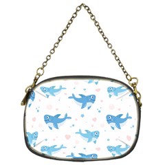 Seamless-pattern-with-cute-sharks-hearts Chain Purse (one Side) by uniart180623