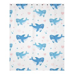 Seamless-pattern-with-cute-sharks-hearts Shower Curtain 60  X 72  (medium) 