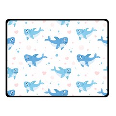 Seamless-pattern-with-cute-sharks-hearts Two Sides Fleece Blanket (small) by uniart180623