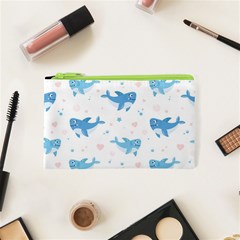 Seamless-pattern-with-cute-sharks-hearts Cosmetic Bag (xs) by uniart180623