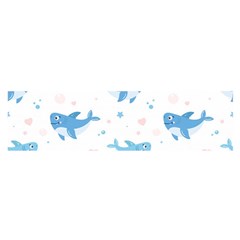 Seamless-pattern-with-cute-sharks-hearts Oblong Satin Scarf (16  X 60 ) by uniart180623