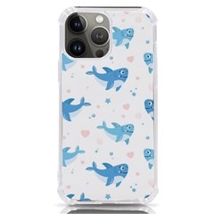 Seamless-pattern-with-cute-sharks-hearts Iphone 13 Pro Max Tpu Uv Print Case by uniart180623