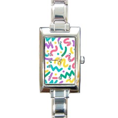 Abstract-pop-art-seamless-pattern-cute-background-memphis-style Rectangle Italian Charm Watch