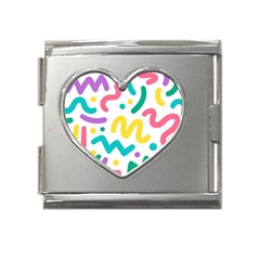 Abstract-pop-art-seamless-pattern-cute-background-memphis-style Mega Link Heart Italian Charm (18mm) by uniart180623