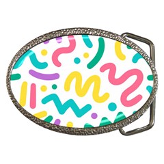 Abstract-pop-art-seamless-pattern-cute-background-memphis-style Belt Buckles by uniart180623