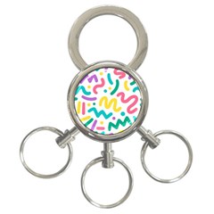 Abstract-pop-art-seamless-pattern-cute-background-memphis-style 3-ring Key Chain