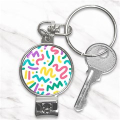 Abstract-pop-art-seamless-pattern-cute-background-memphis-style Nail Clippers Key Chain by uniart180623