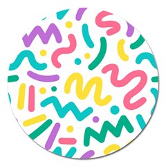 Abstract-pop-art-seamless-pattern-cute-background-memphis-style Magnet 5  (round) by uniart180623