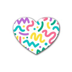 Abstract-pop-art-seamless-pattern-cute-background-memphis-style Rubber Coaster (heart) by uniart180623