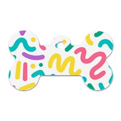 Abstract-pop-art-seamless-pattern-cute-background-memphis-style Dog Tag Bone (one Side) by uniart180623