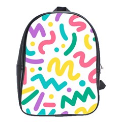 Abstract-pop-art-seamless-pattern-cute-background-memphis-style School Bag (large) by uniart180623