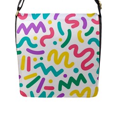 Abstract-pop-art-seamless-pattern-cute-background-memphis-style Flap Closure Messenger Bag (l) by uniart180623