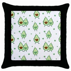 Cute-seamless-pattern-with-avocado-lovers Throw Pillow Case (black) by uniart180623