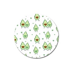 Cute-seamless-pattern-with-avocado-lovers Magnet 3  (round) by uniart180623